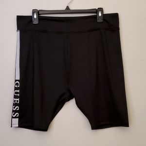 Guess bike shorts- NWT, Sz:XL, black, contains recycled fibers.